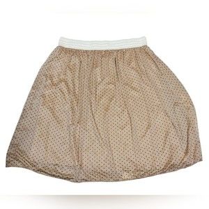 Metro Wear Tan Polka Dot Sheer Elastic Midi Skirt Size 3X